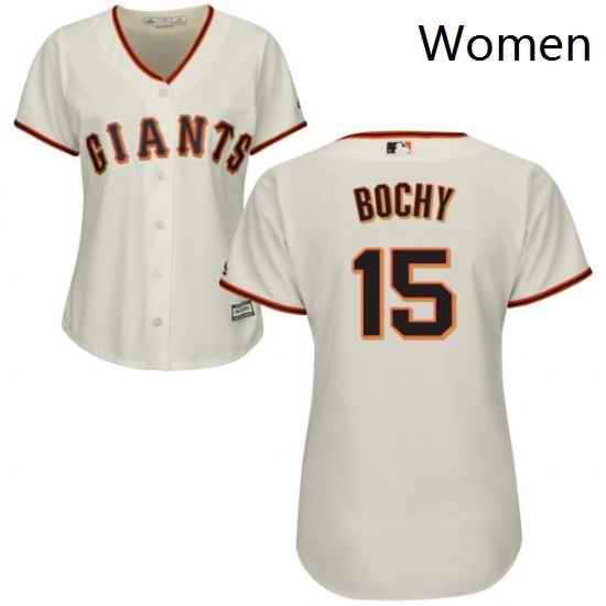Womens Majestic San Francisco Giants 15 Bruce Bochy Replica Cream Home Cool Base MLB Jersey